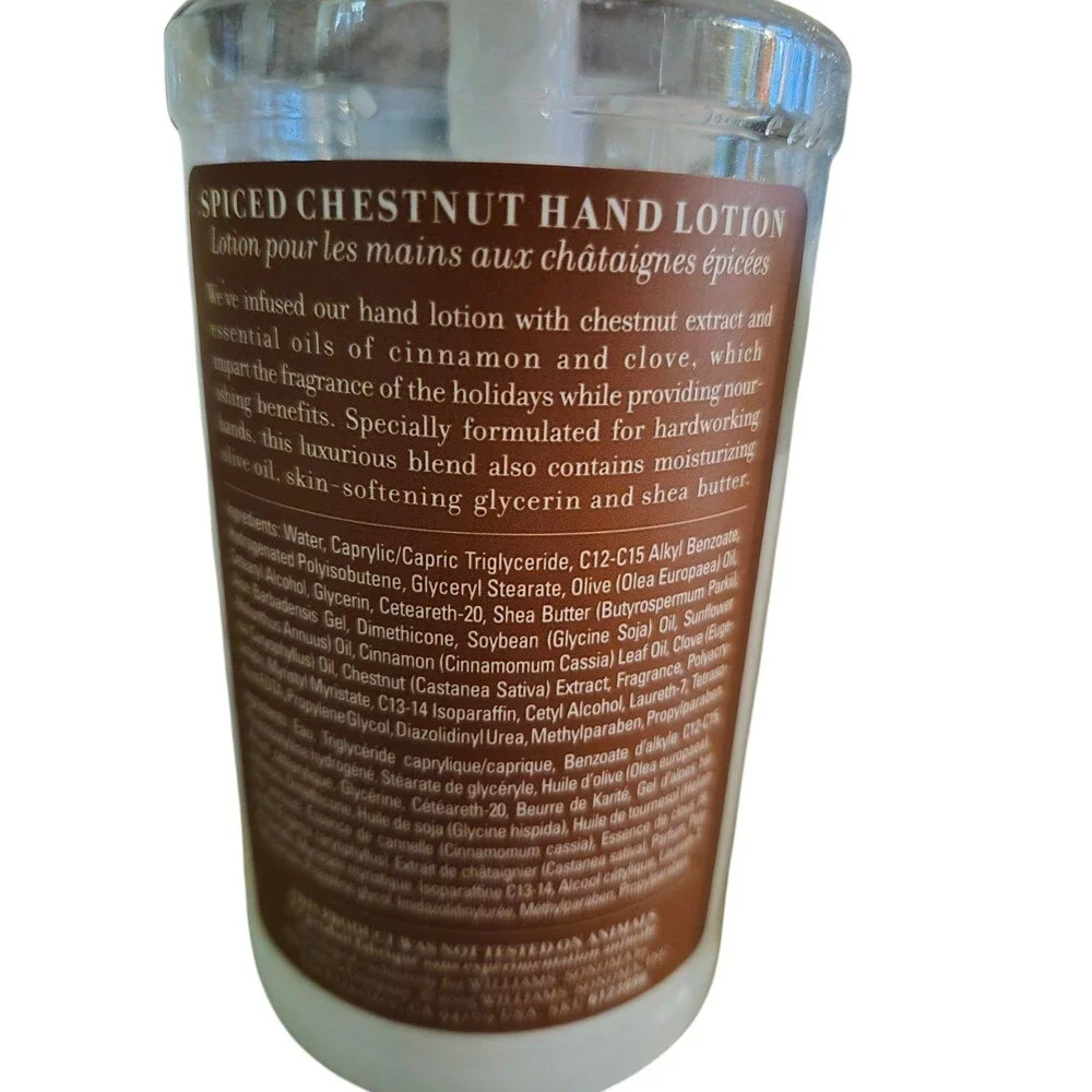 Williams Sonoma 4pc Lotion Set Meyer Lemon, Coriander, Spiced Chestnut + Caddy